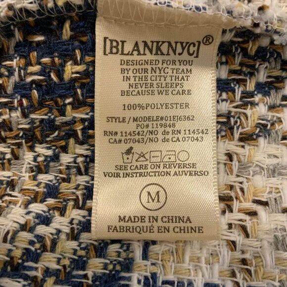 Blank NYC Once in a Lifetime Tweed Cropped Shaket Jacket Medium - Picture 12 of 13